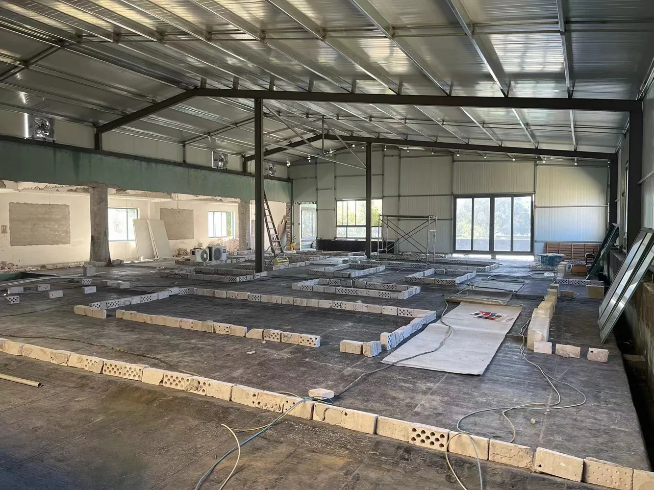 Showroom during construction